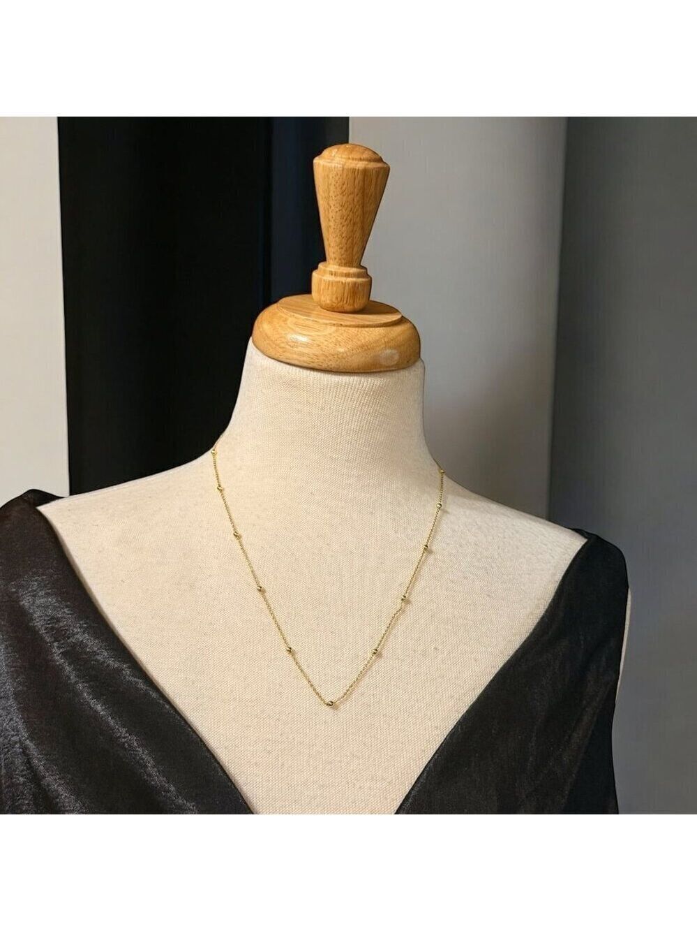 Frumos Gold Plated Station Chain Necklace 22 Inch Vintage
